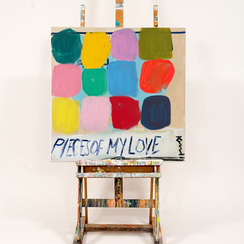 Pieces of My Love Original wall art painting - Unique colorful art print artwork gifts for living room, bedroom or any space home decor by Kerri Rosenthal