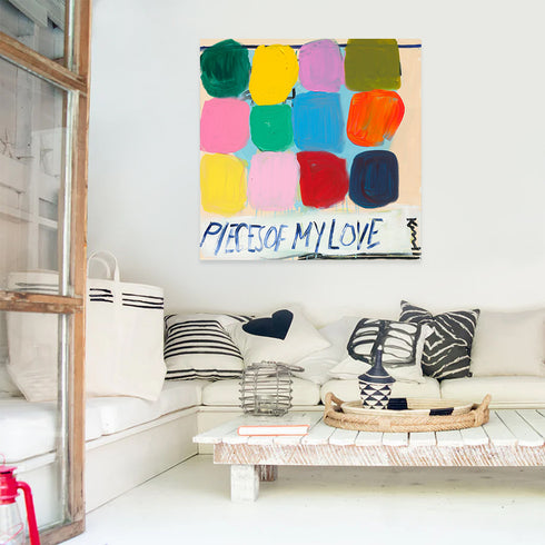 Pieces of My Love wall art print - Unique colorful art print artwork gifts for living room, bedroom or any space home decor by Kerri Rosenthal