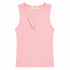Kerri Rosenthal KR Henley Tank in pink salt cotton with button placket and embroidered heart.