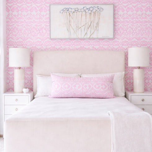 Pink Palm Ikat Fabric