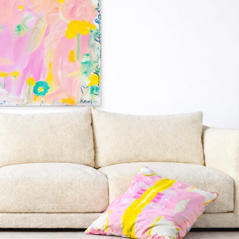 Wonderblock multicolor decorative throw pillow in square and lumbar by Kerri Rosenthal - throw pillows for couch.