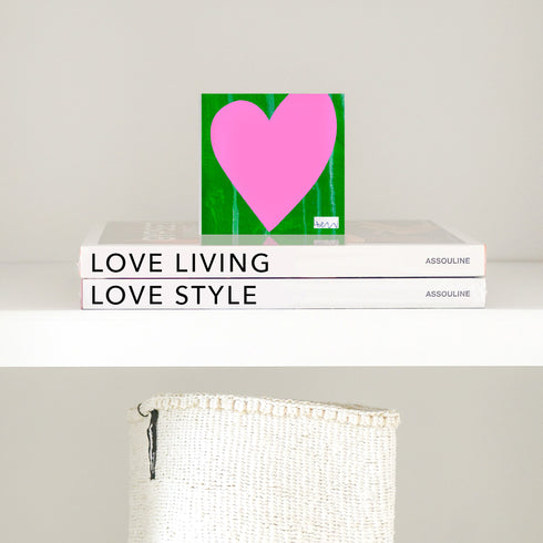 Pink green Good Love block of love acrylic mini art by Kerri Rosenthal's artwork - Shop cute unique gifts for loved ones