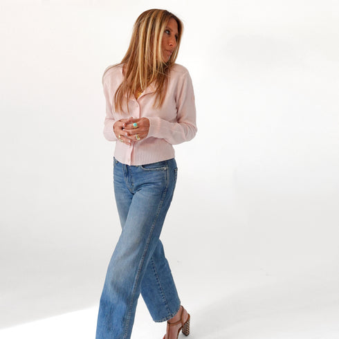 Charmed pink cashmere cardigan sweater - Shop the best cashmere cardigans by Kerri Rosenthal.