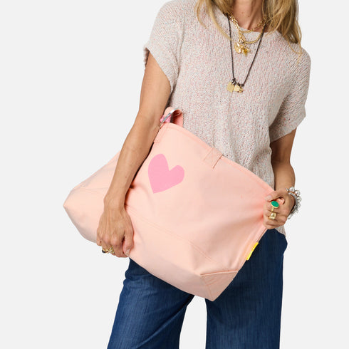 Imperfect heart embroidered tote bag - Shop women's cute pink tote bags by Kerri Rosenthal.