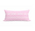 Pink and white palm ikat print decorative rectangular lumbar pillows in 100% linen by Kerri Rosenthal
