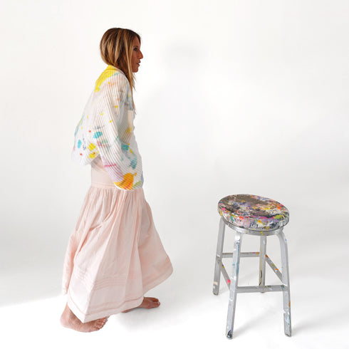 Vacance pintuck pink maxi skirt in 100% cotton - Shop women's cute shrugs by Kerri Posenthal