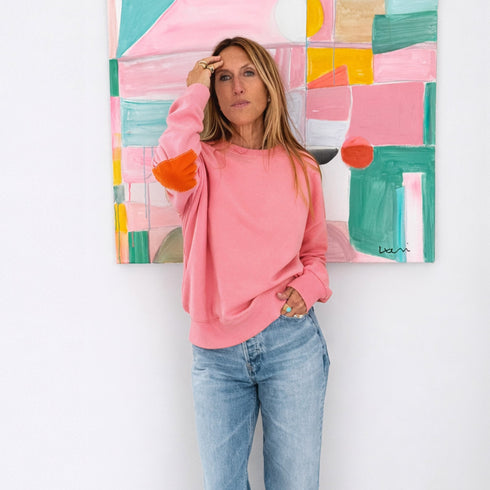 Long sleeves pink sweatshirt women - Shop women’s stylish heart sweatshirts by Kerri Rosenthal.