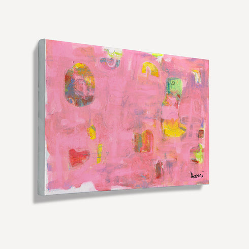 Pinkaholic horizontal modern abstract wall art print - Unique artwork gifts for living room, bedroom or any space wall art decor by Kerri Rosenthal