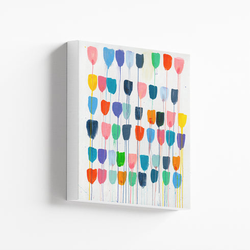 Pretty Little Tulips colorful art print by Kerri Rosenthal - Unique artwork for living room wall decor