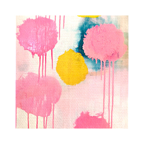 Raining Sun colorful multi oyster linen fabric - Kerri Rosenthal