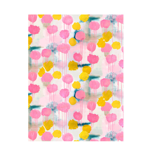 Raining Sun colorful multi oyster linen fabric - Kerri Rosenthal