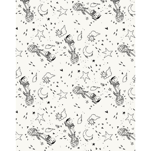 Rock N Love black and white wallpaper by Kerri Rosenthal