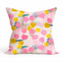 Raining Sun colorful square decorative throw pillow in linen by Kerri Rosenthal