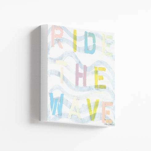 Ride The Wave Too colorful word art print by Kerri Rosenthal - Unique artwork for living room wall decor