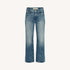Robbie mid-rise 100% cotton blue jeans with a relaxed fit, easy flare, and a cropped length for that effortless look - Shop cute women’s jeans made in the USA