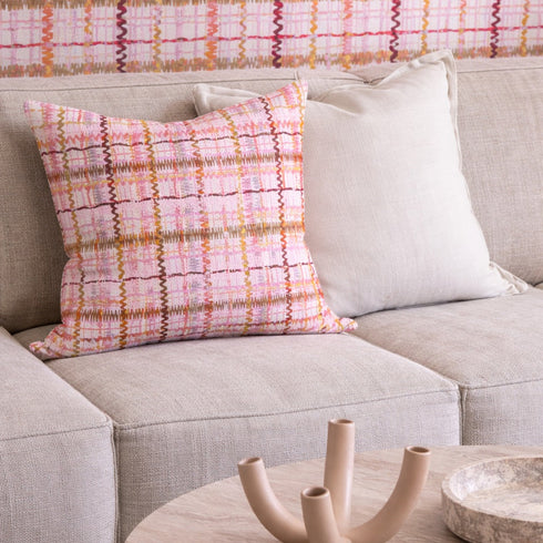 Roller Disco multicolor throw pillow 100% linen by Kerri Rosenthal in modern home decor - Shop decorative throw pillows for couch