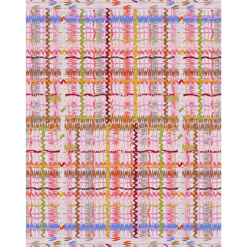 Roller Disco multicolor wallpaper made on standard clay-coated ground by Kerri Rosenthal