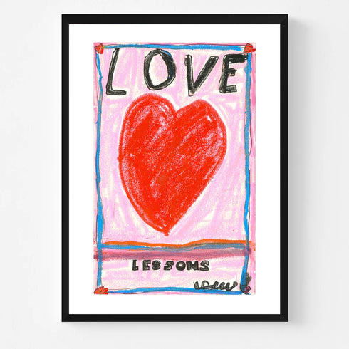 Ready to hang multicolor word doodle art of love - Shop love art print by Kerri Rosenthal.