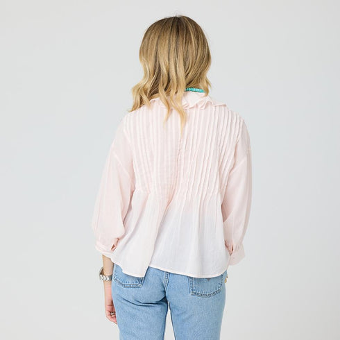 Rosen ruffle neck blouse in 100% cotton - Shop cute blouses with ruffles by Kerri Rosenthal.