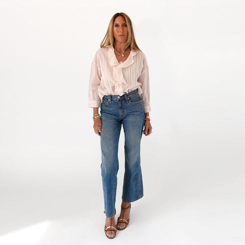 Rosen pink ruffle blouse in 100% cotton - Shop cute blouses with ruffles by Kerri Rosenthal.
