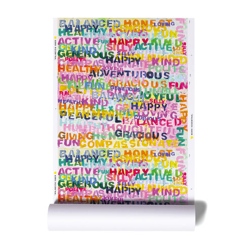 Modern High quality colorful multi word of the day eco friendly wallpaper by Kerri Rosenthal - designer wall paper