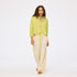 Coast sleeveless beige vest top in 100% cotton with lime green stripe shirt - Shop cute vest tops & pants by Kerri Rosenthal