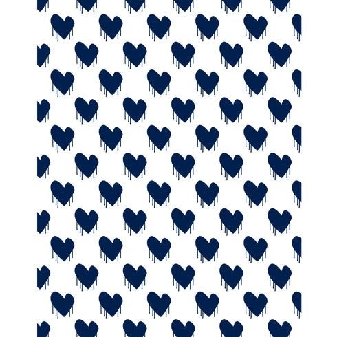 High quality white ground with Indigo blue sweethearts wallpaper by Kerri Rosenthal - designer wall paper