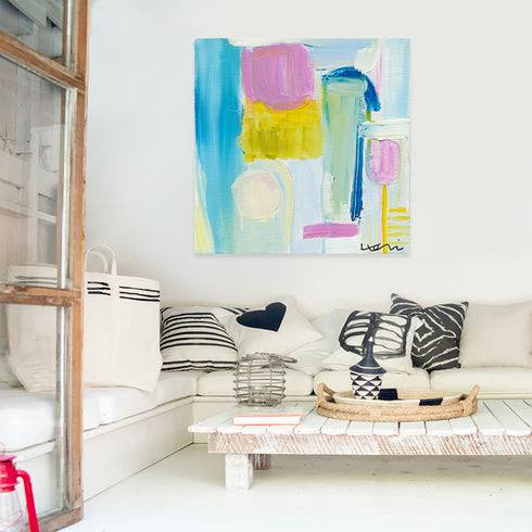 Salt water taffy colorful wall art print - Unique artwork for living room wall decor by Kerri Rosenthal