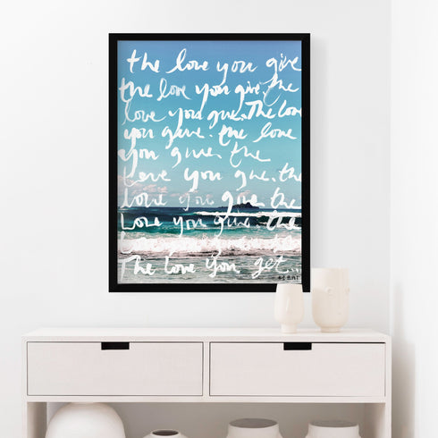 Sand + Soul Sunrise word art print by Kerri Rosenthal - Unique artwork for living room wall decor
