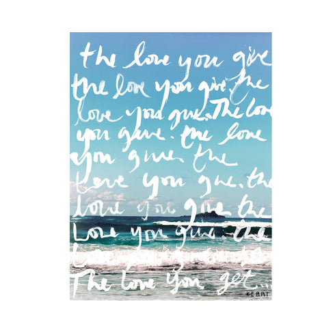 Sand + Soul Sunrise word art print by Kerri Rosenthal - Unique artwork for living room wall decor