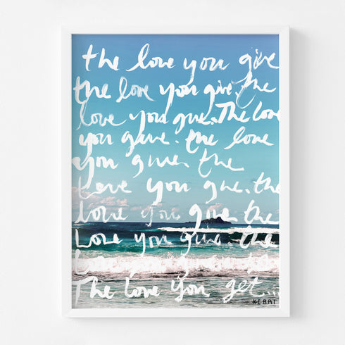 Sand + Soul Sunrise word art print by Kerri Rosenthal - Unique artwork for living room wall decor