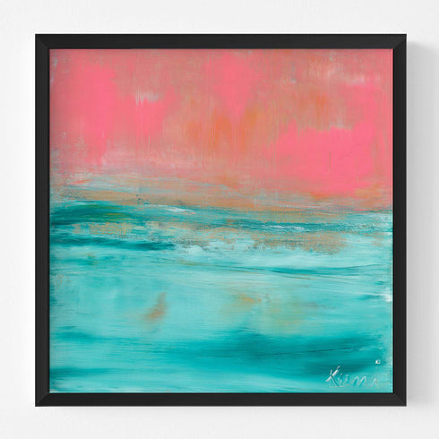 Santa Barbara Sunset Art Print Artwork by Kerri Rosenthal - Perfect modern wall art decor for living room decor.