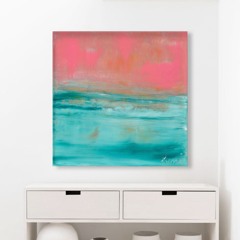 Santa Barbara Sunset Art Print Artwork by Kerri Rosenthal - Perfect modern wall art decor for living room decor.