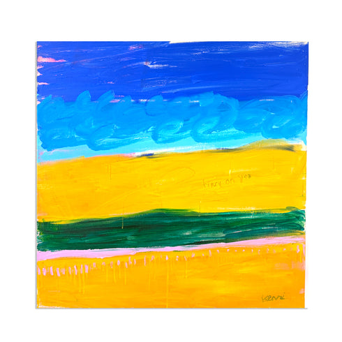 Santa Ynez Dreams multicolor floral original wall art painting. Perfect and unique original artwork gifts for living room decor. Modern wall artwork by Kerri Rosenthal