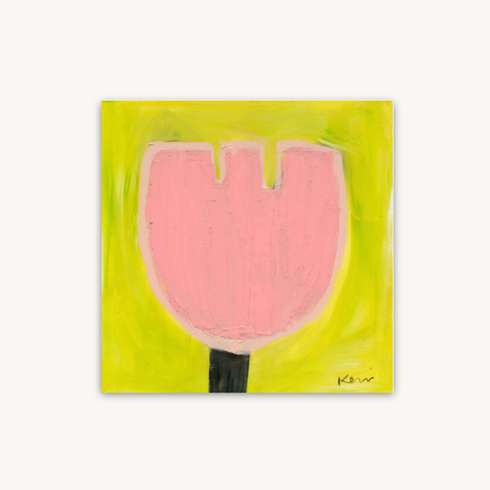 Grapefruit Tulip Original Painting inspired home interior for modern living spaces by Kerri Rosenthal