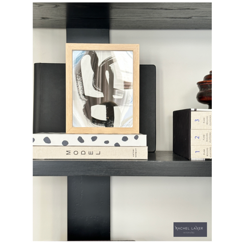 Scribble Study Framed Shelf black white art by Kerri Rosenthal - Unique artwork for living room wall decor