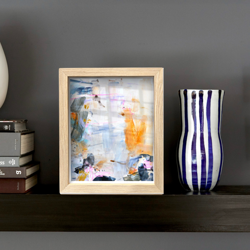 Crème Brule Oak Shadow Box Art by Kerri Rosenthal - Unique artwork