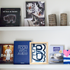 My Mykonos 2 Oak Indigo blue Shadow Box Art by Kerri Rosenthal - Unique artwork for living room wall decor