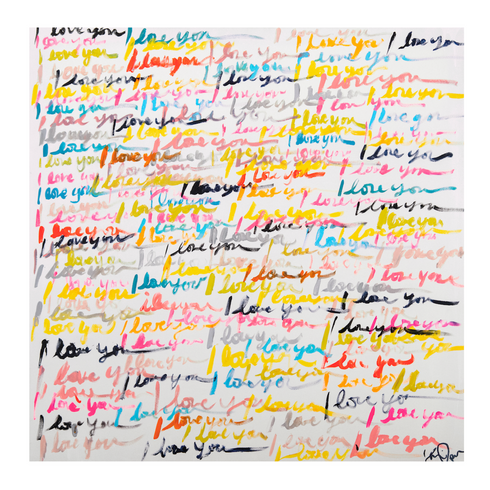 Commissioned Word wall art original artwork inspired home interiors for modern living space by Kerri Rosenthal