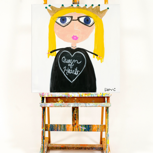 Queen Of Hearts Original Painting inspired home interiors for modern living spaces by Kerri Rosenthal