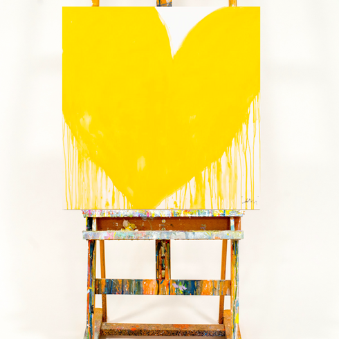 Love At First Sight Commissioned Original Painting inspired home interior for modern living spaces by Kerri Rosenthal