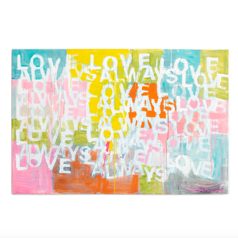 Love Always Love wall word art original artwork inspired home interior for modern living spaces by Kerri Rosenthal