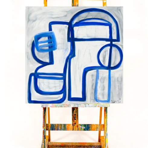 Les Bleus: an original painting inspired home interiors for modern living spaces by Kerri Rosenthal