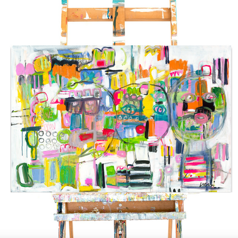 Extraordinary People Original Painting Artwork by Kerri Rosenthal- Perfect modern artwork for living room wall decor