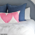 White ground with pop pink hearts Alotta Love cute throw pillows by Kerri Rosenthal