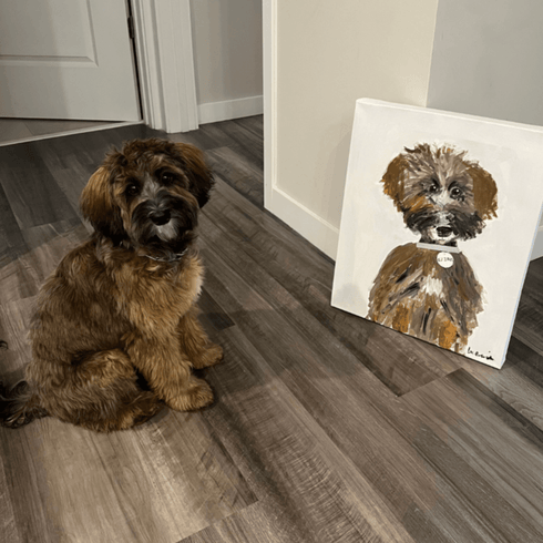 Commissioned Pet Portraits Paintings inspired home interiors for modern living spaces by Kerri Rosenthal