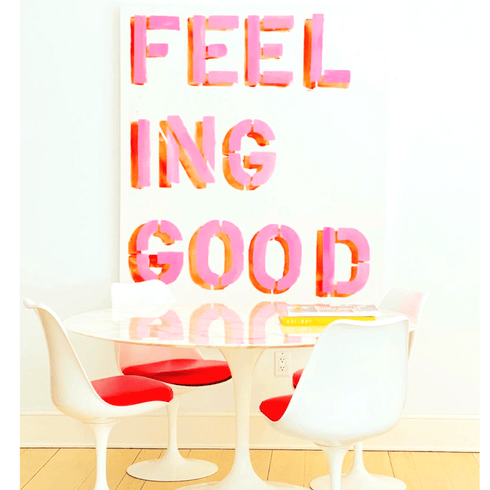 How You Feelin pink art print by Kerri Rosenthal - Wall Word Art Framed unique artwork for living room wall decor