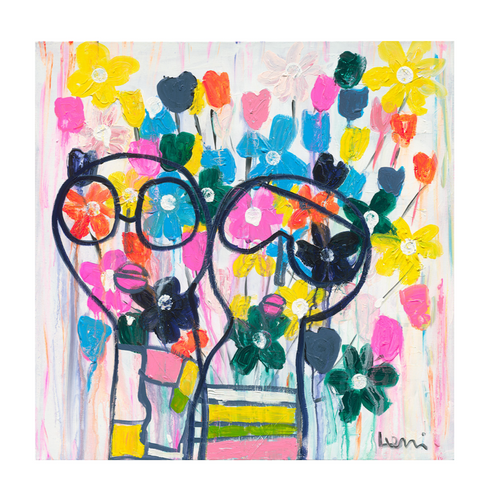 She Wears Flowers In Her Hair Original Painting by Kerri Rosenthal