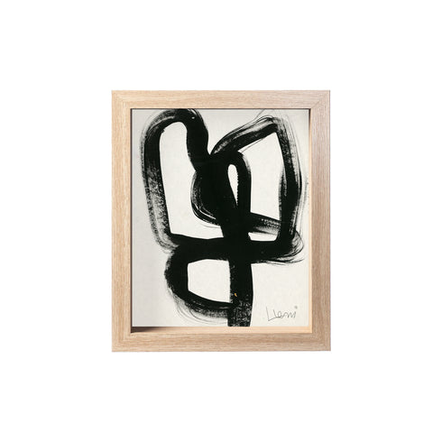Scribble Study Framed Shelf black white art by Kerri Rosenthal - Unique artwork for living room wall decor