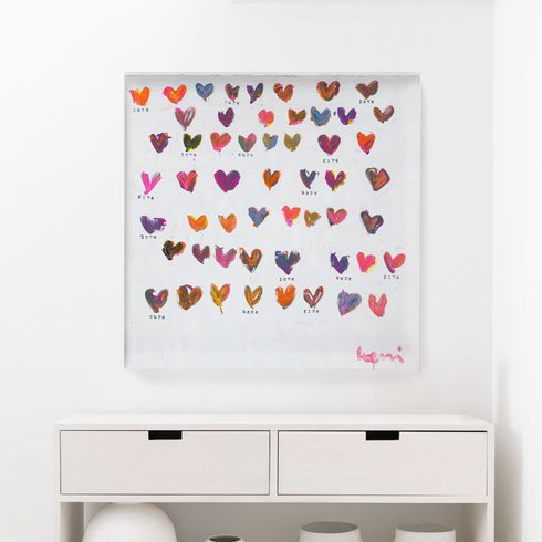 Set up your room with vibrant colors using the 'Seeds of Hope' Art Print , an original heart wall word artwork by Kerri Rosenthal - Perfect for living room wall decor